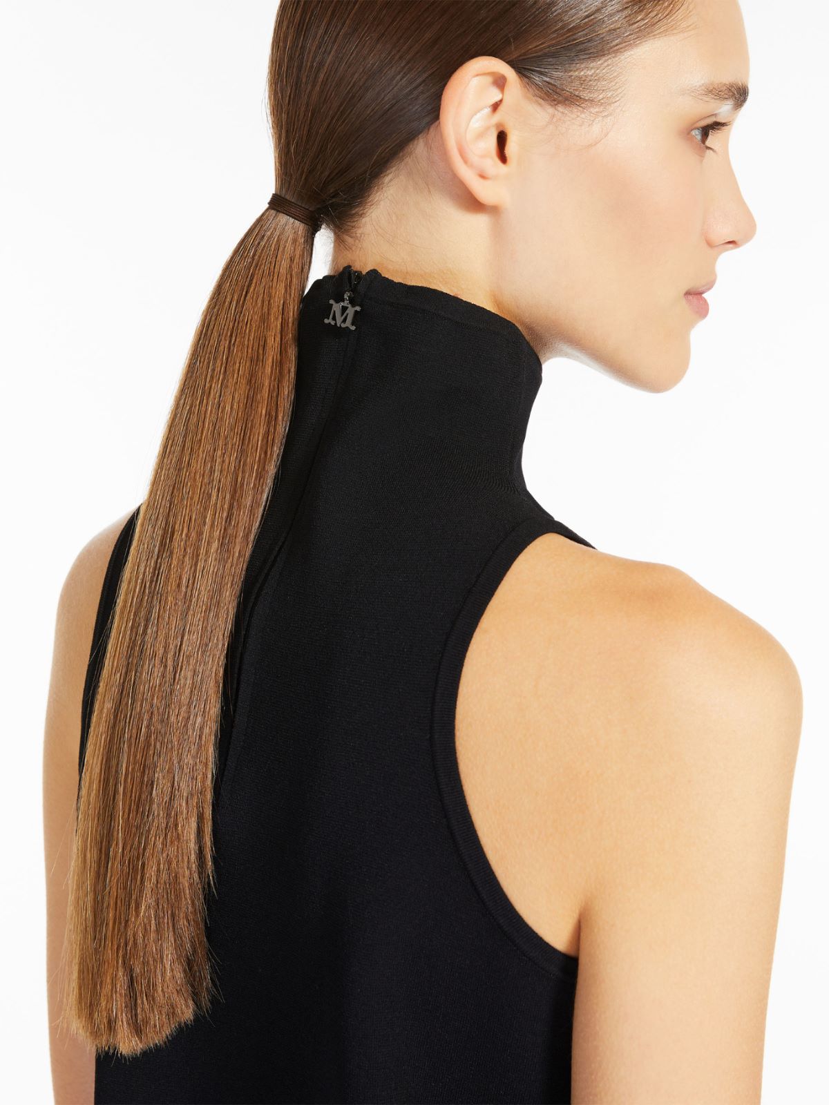 Top collo alto in filato di viscosa - NERO - Max Mara - 4