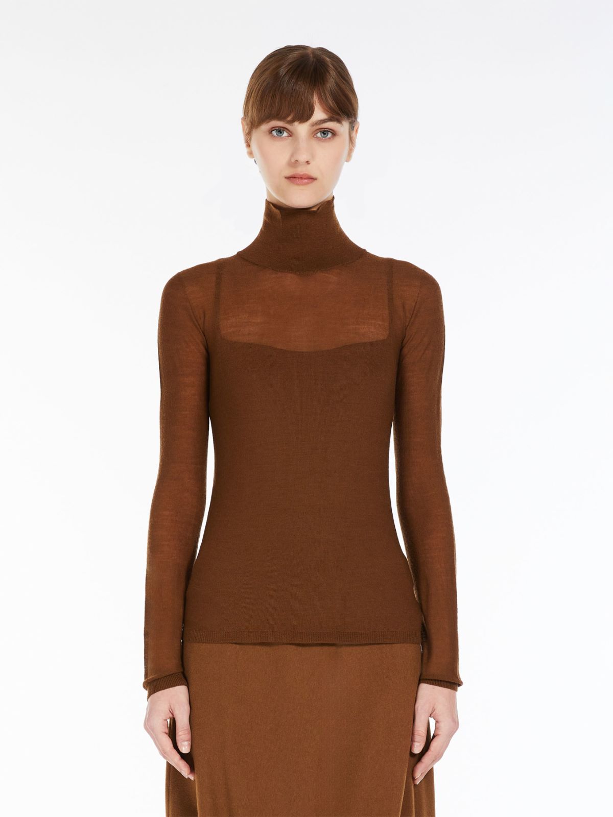Wool gauze turtleneck, tobacco "STRESA" Max Mara
