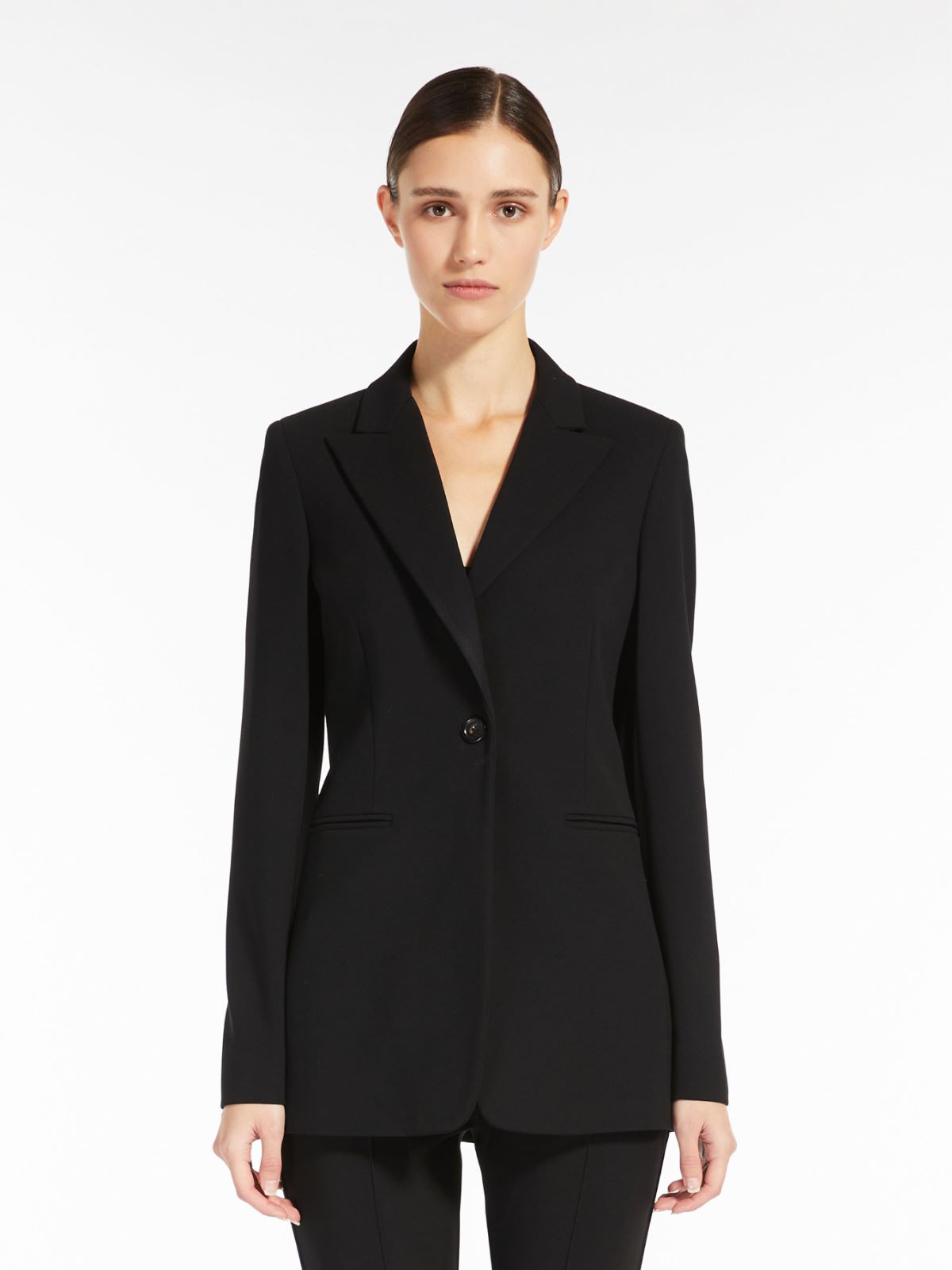 Single-breasted jersey blazer - BLACK - Max Mara - 2