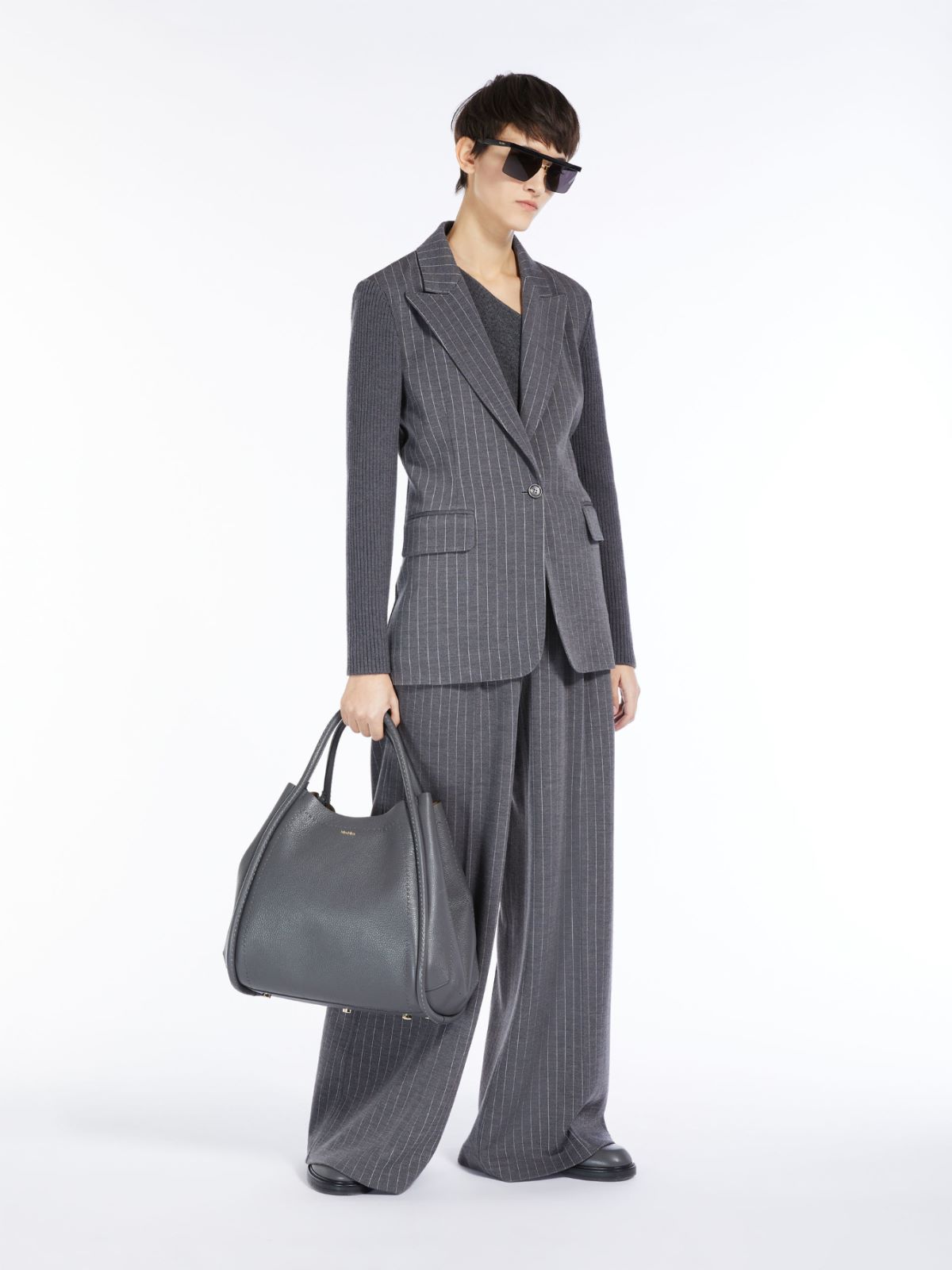 Pinstripe wool blazer - MEDIUM GREY - Max Mara