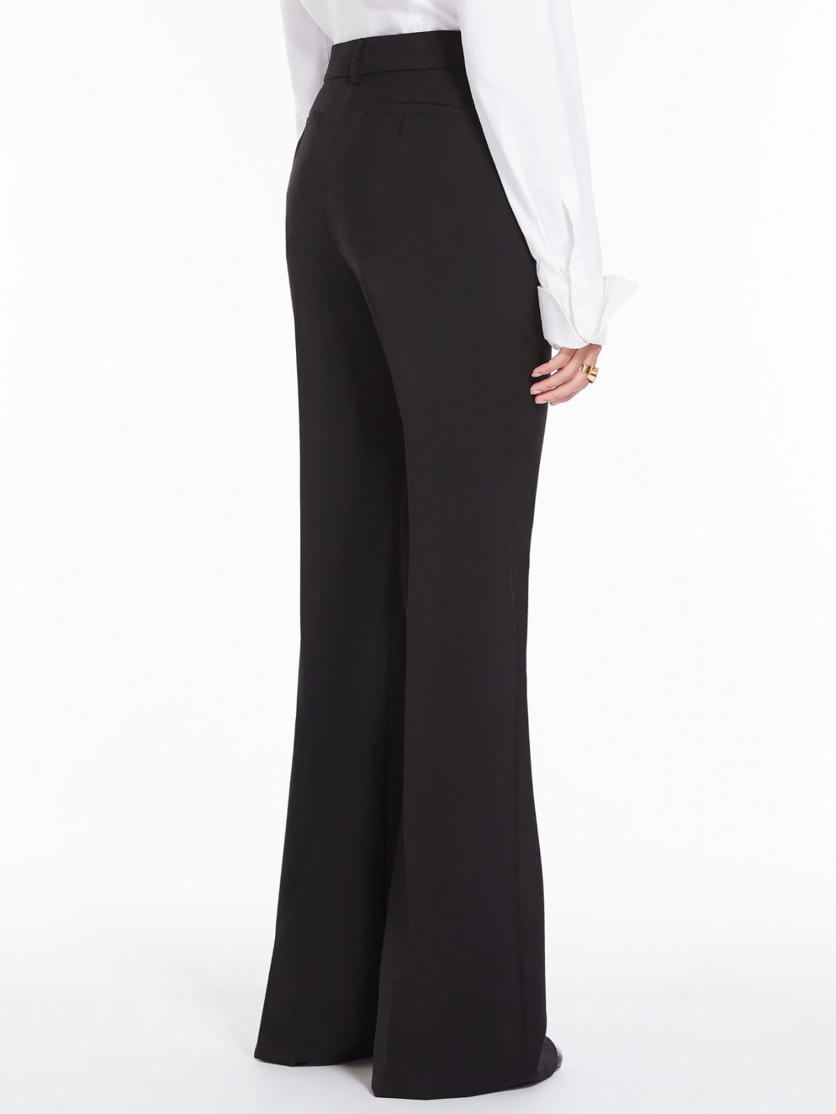 Pantalon patte d’eph en pure laine, noir "HANGAR" Max Mara