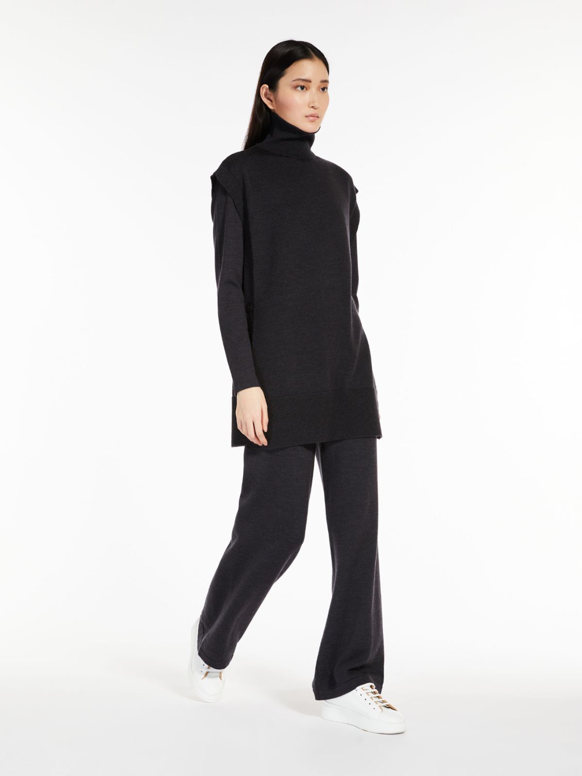 Wool yarn gilet - DARK GREY - Max Mara