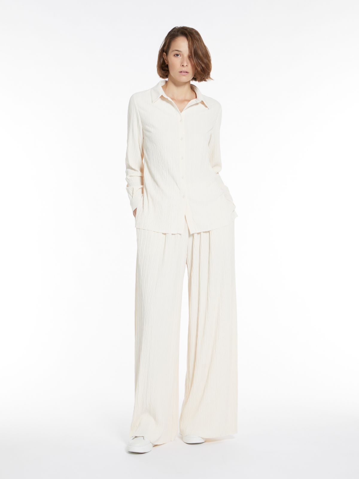 Pleated jersey shirt - IVORY - Max Mara