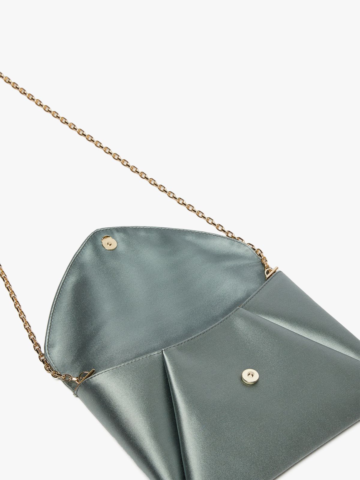 Viscose and silk satin clutch bag - DARK GREY - Max Mara - 4