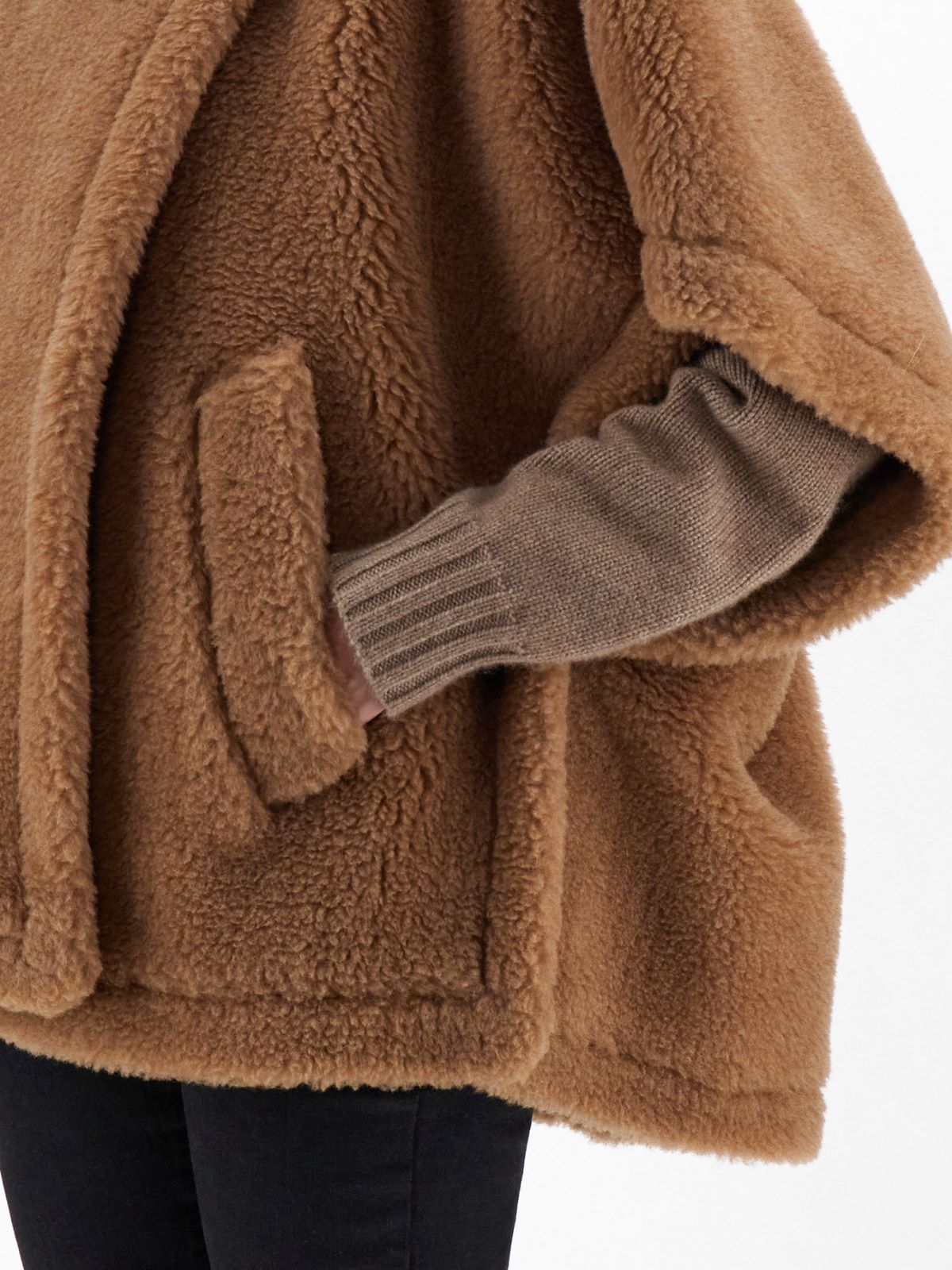 Cape in Teddy fabric - CAMEL - Max Mara - 4