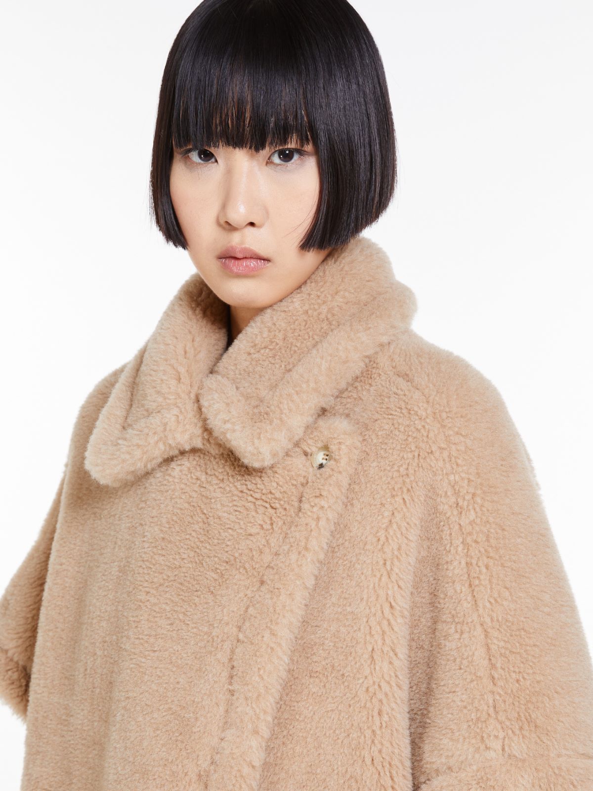 Teddy fabric cape - HONEY - Max Mara - 4