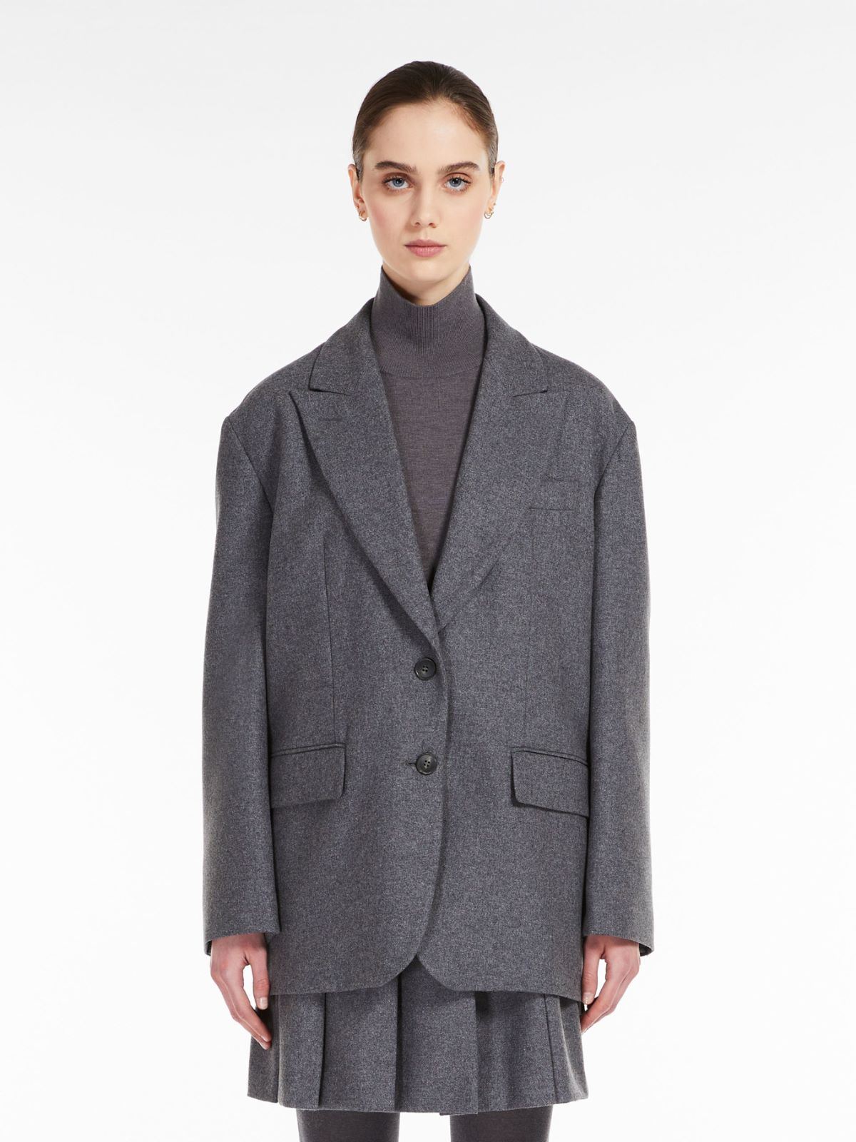 Wool flannel blazer - MEDIUM GREY - Max Mara - 2