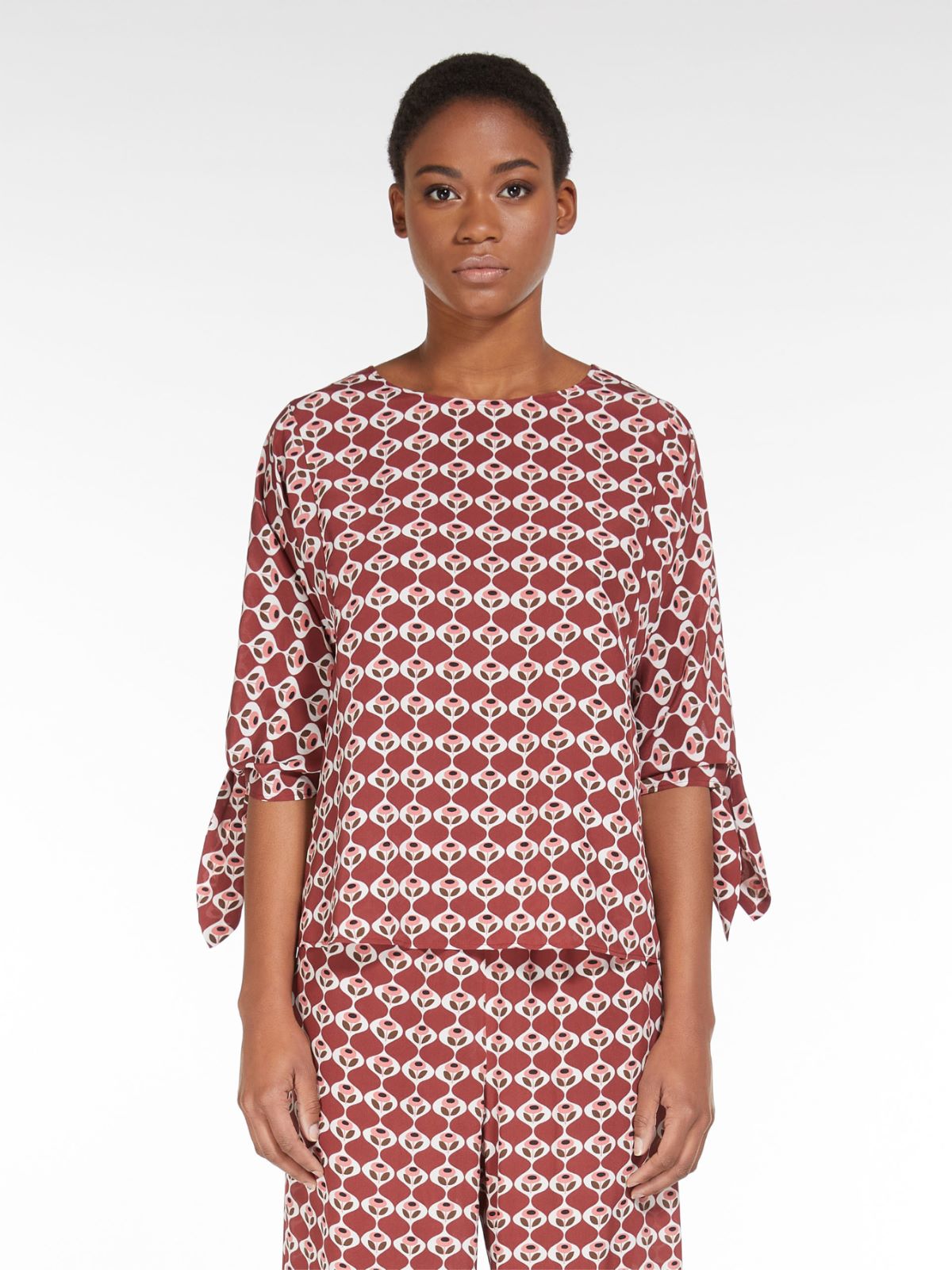 Printed silk blouse - RUST - Max Mara - 2