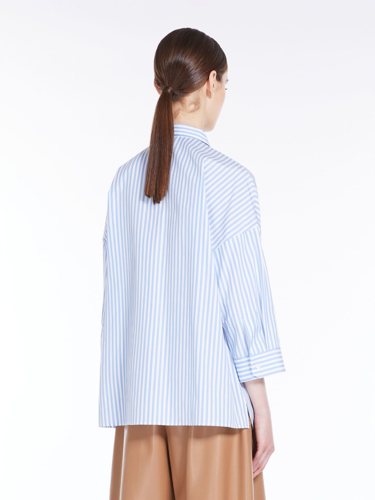 Loose shirt in striped poplin - LIGHT BLUE - Max Mara - 3