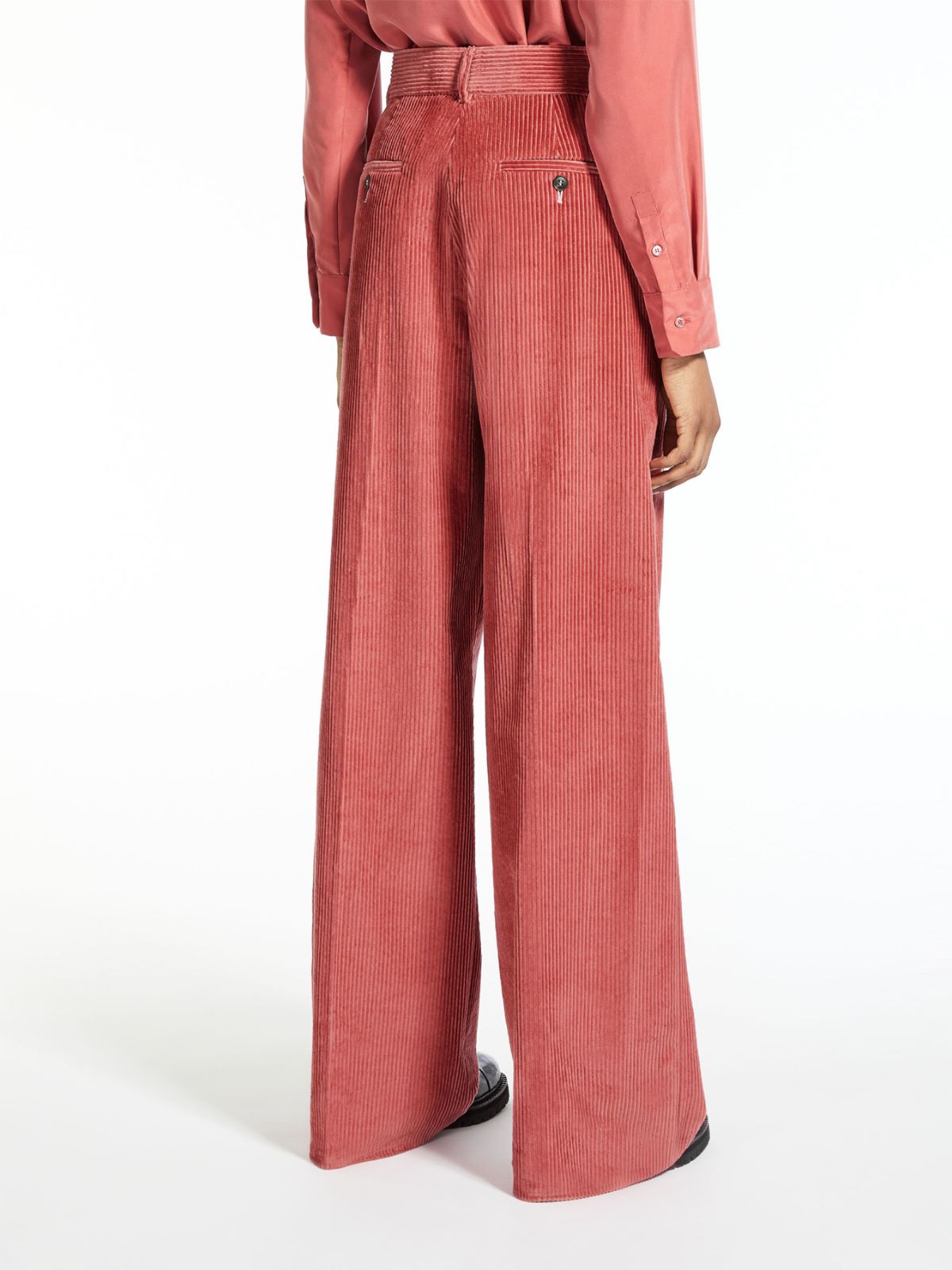 Cotton velvet trousers, brick red "TANIA" Max Mara