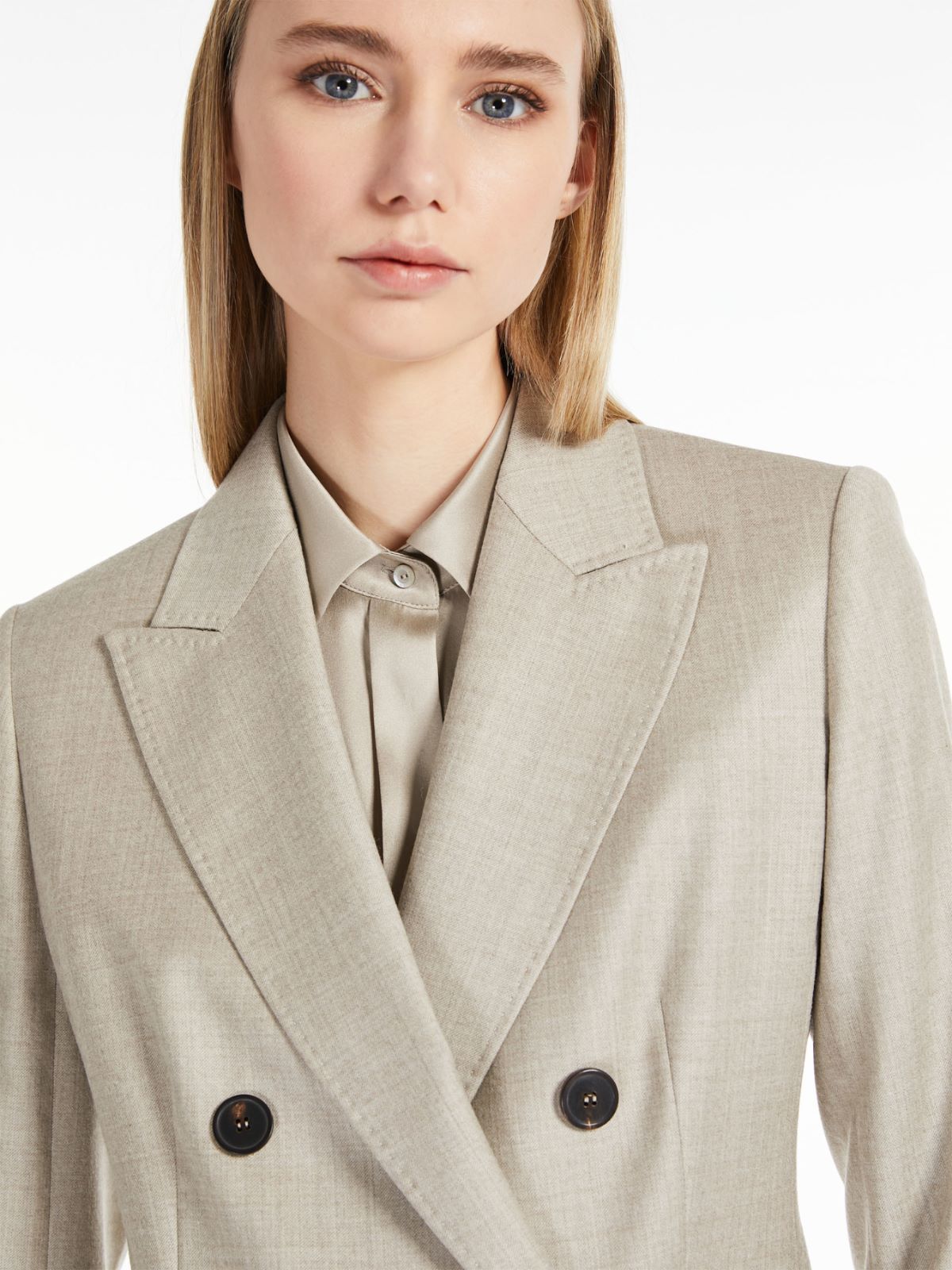 Wool flannel blazer - BEIGE - Max Mara - 4