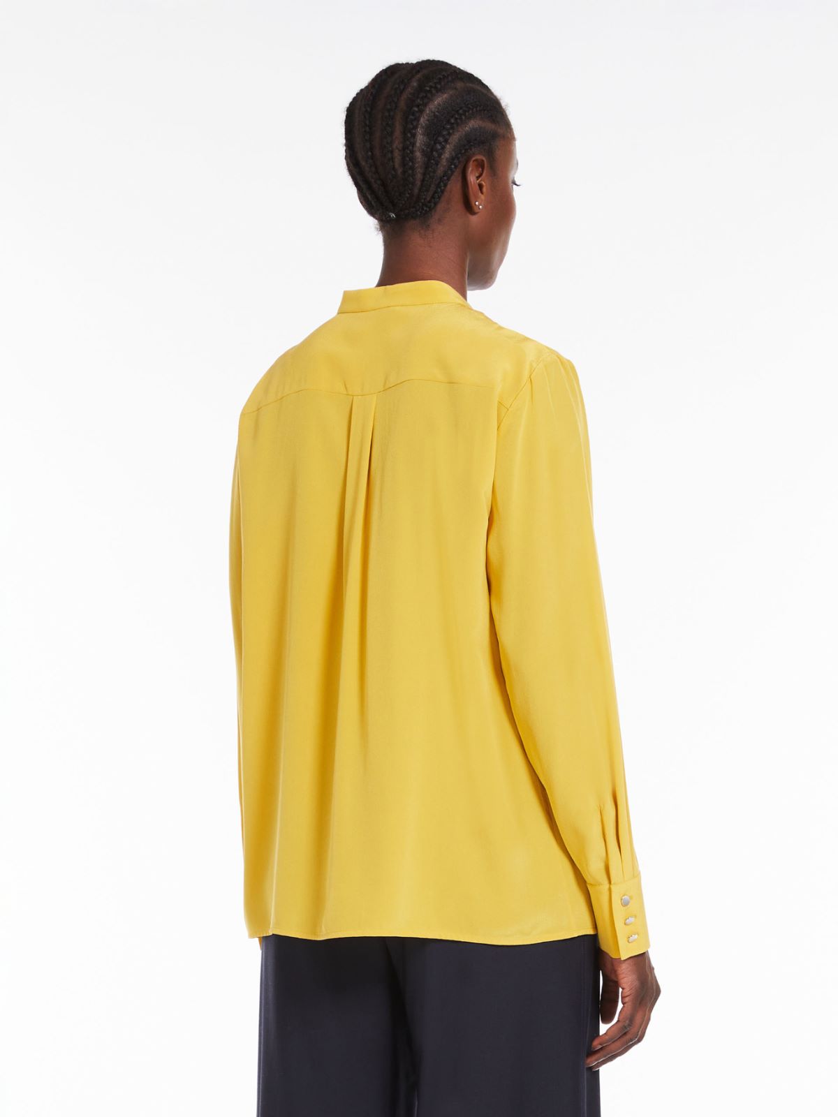 Ribbed crepe de chine blouse - OCHRE - Max Mara - 3