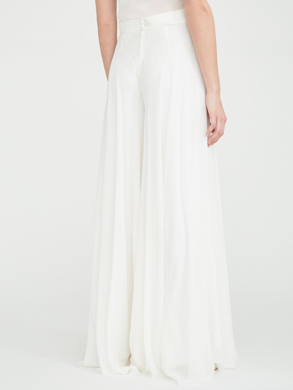 Pantaloni in georgette di seta - BIANCO OTTICO - Max Mara - 3