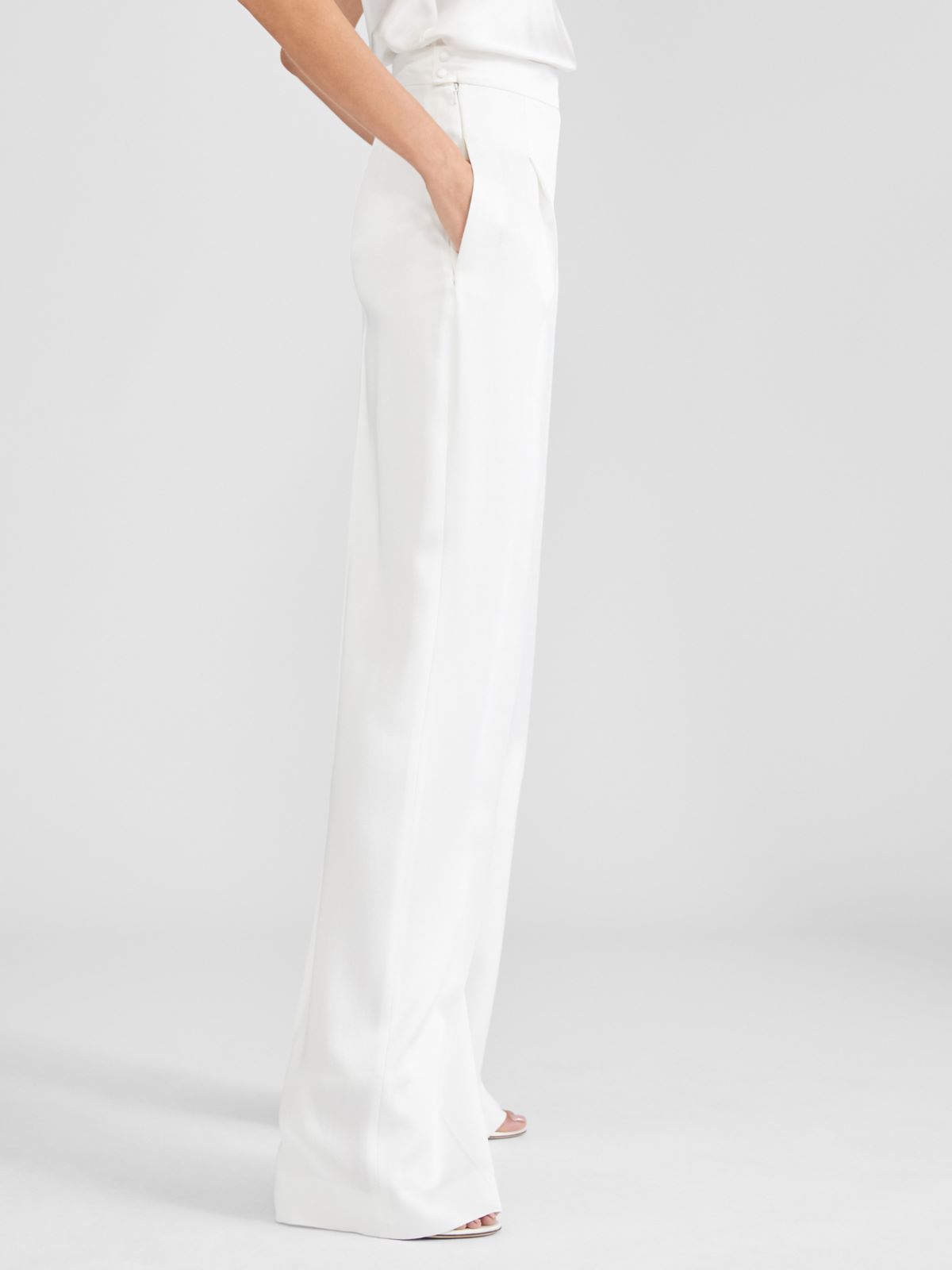 Pantalon en envers satin - BLANC - Max Mara - 4