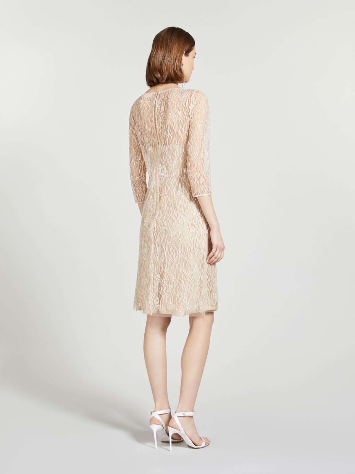 Embroidered tulle dress - GOLD - Max Mara - 3