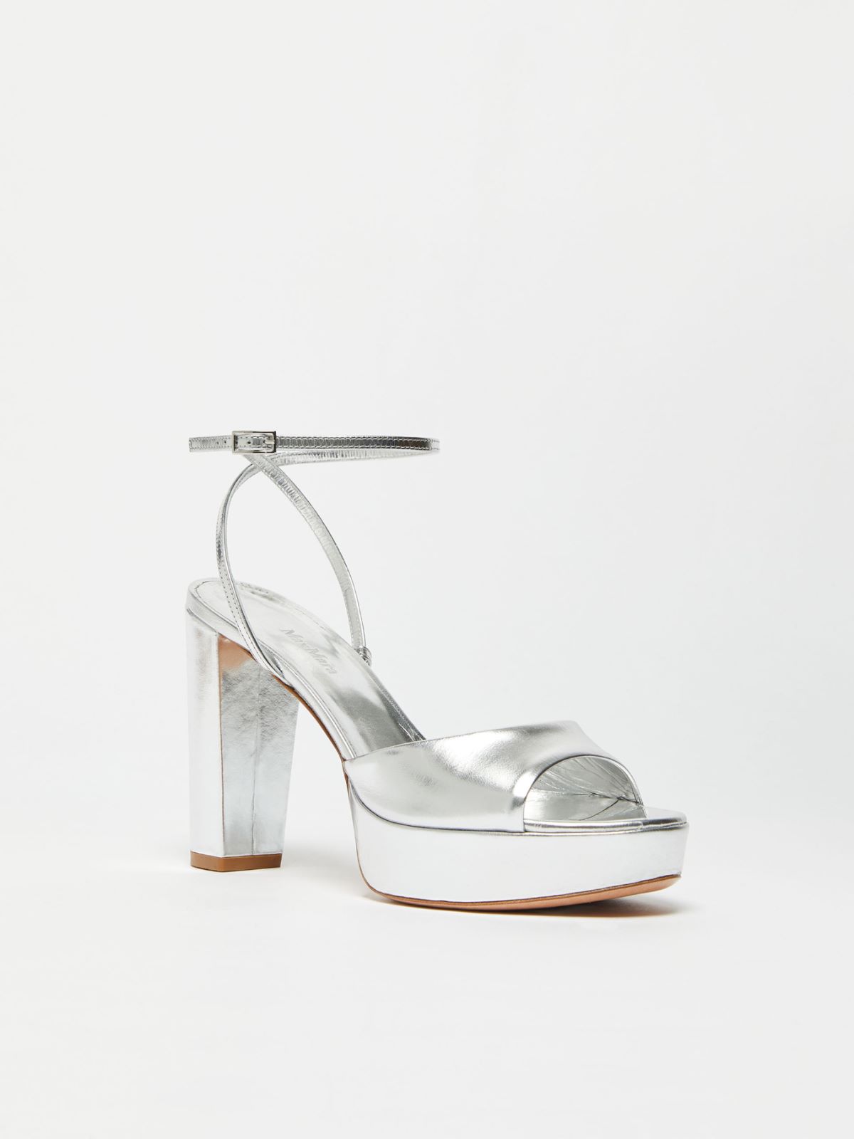 Laminated leather sandals - SILVER - Max Mara - 2