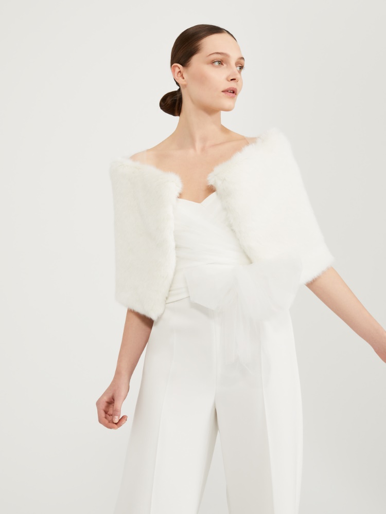 Stola con effetto pelliccia di visone - BIANCO - Max Mara