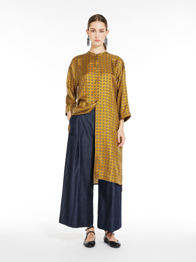 Cotton denim trousers - NAVY - Max Mara