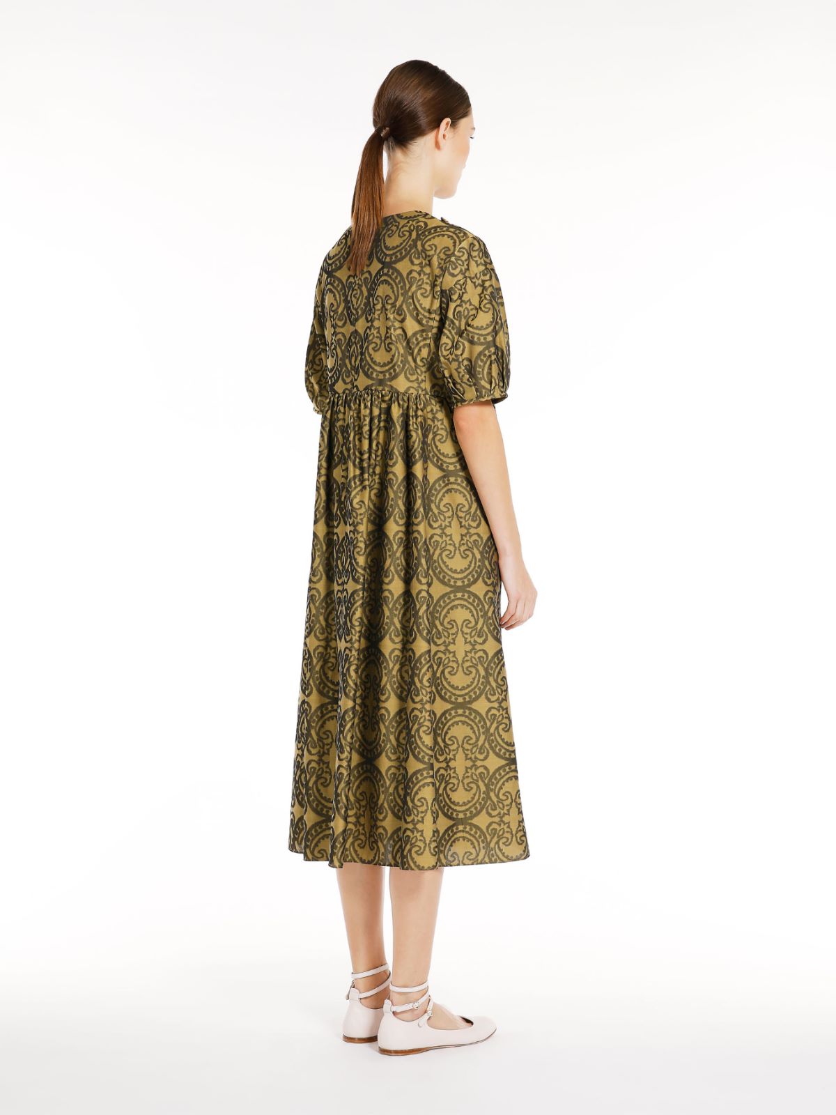 Printed poplin dress - KAKI - Max Mara - 3
