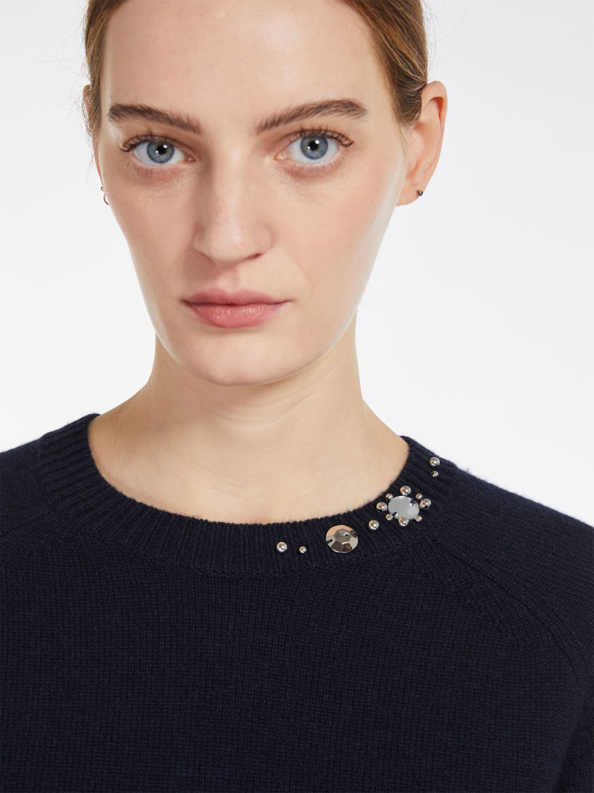 Beaded wool and cashmere sweater - MIDNIGHTBLUE - Max Mara - 4