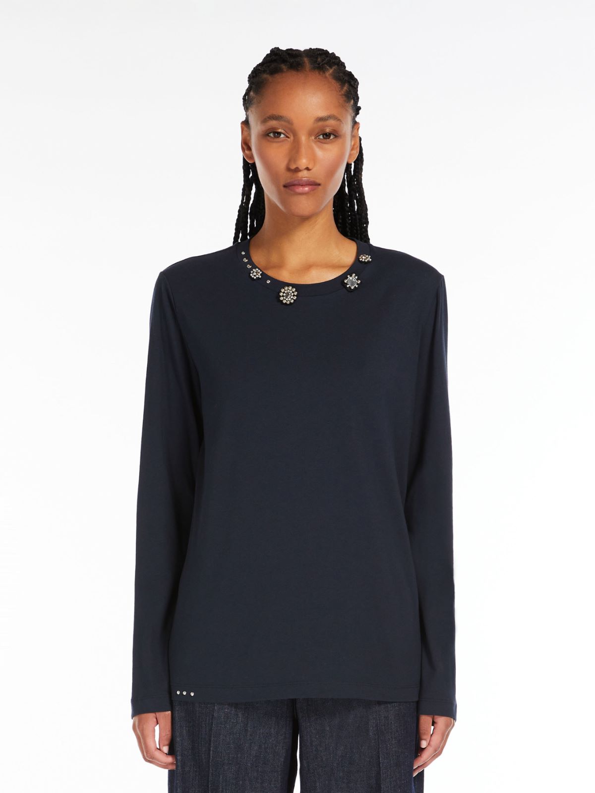 Studded jersey T-shirt - ULTRAMARINE - Max Mara - 2