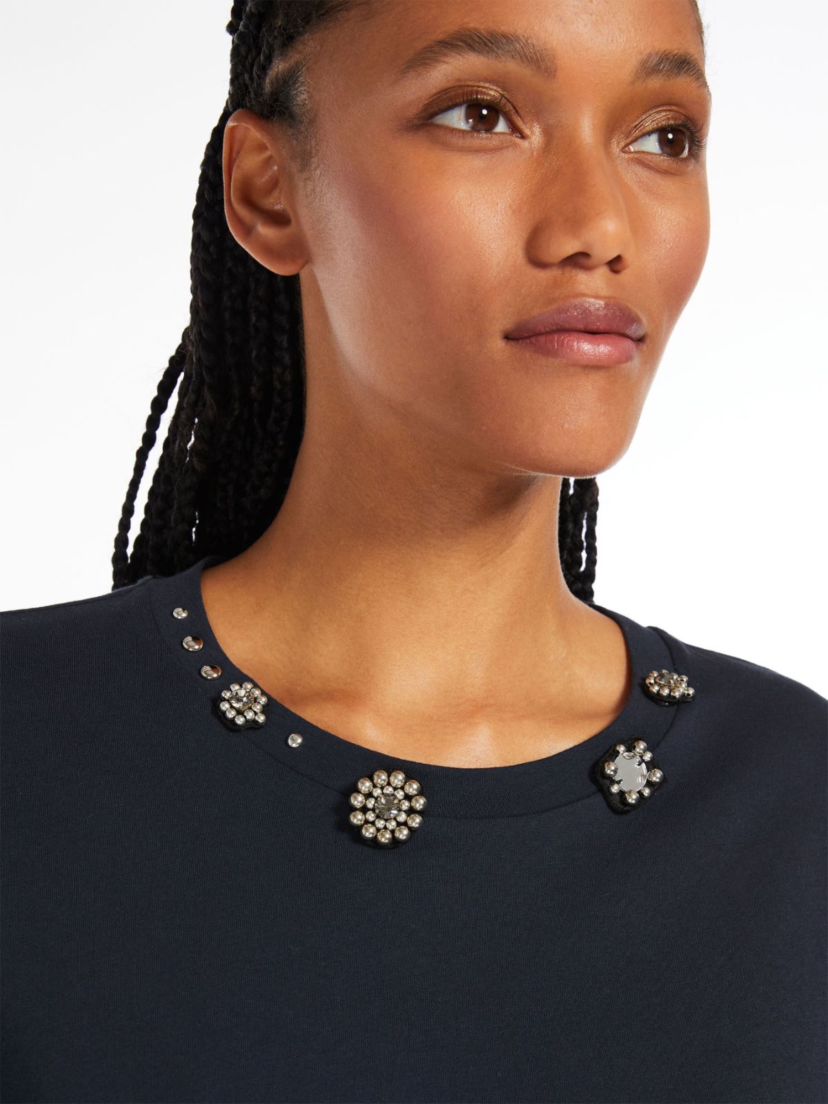 Studded jersey T-shirt - ULTRAMARINE - Max Mara - 4