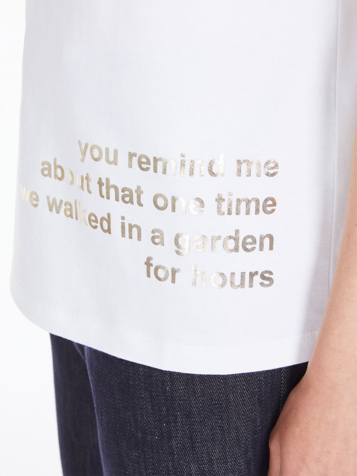 Printed cotton T-shirt - OPTICAL WHITE - Max Mara - 4