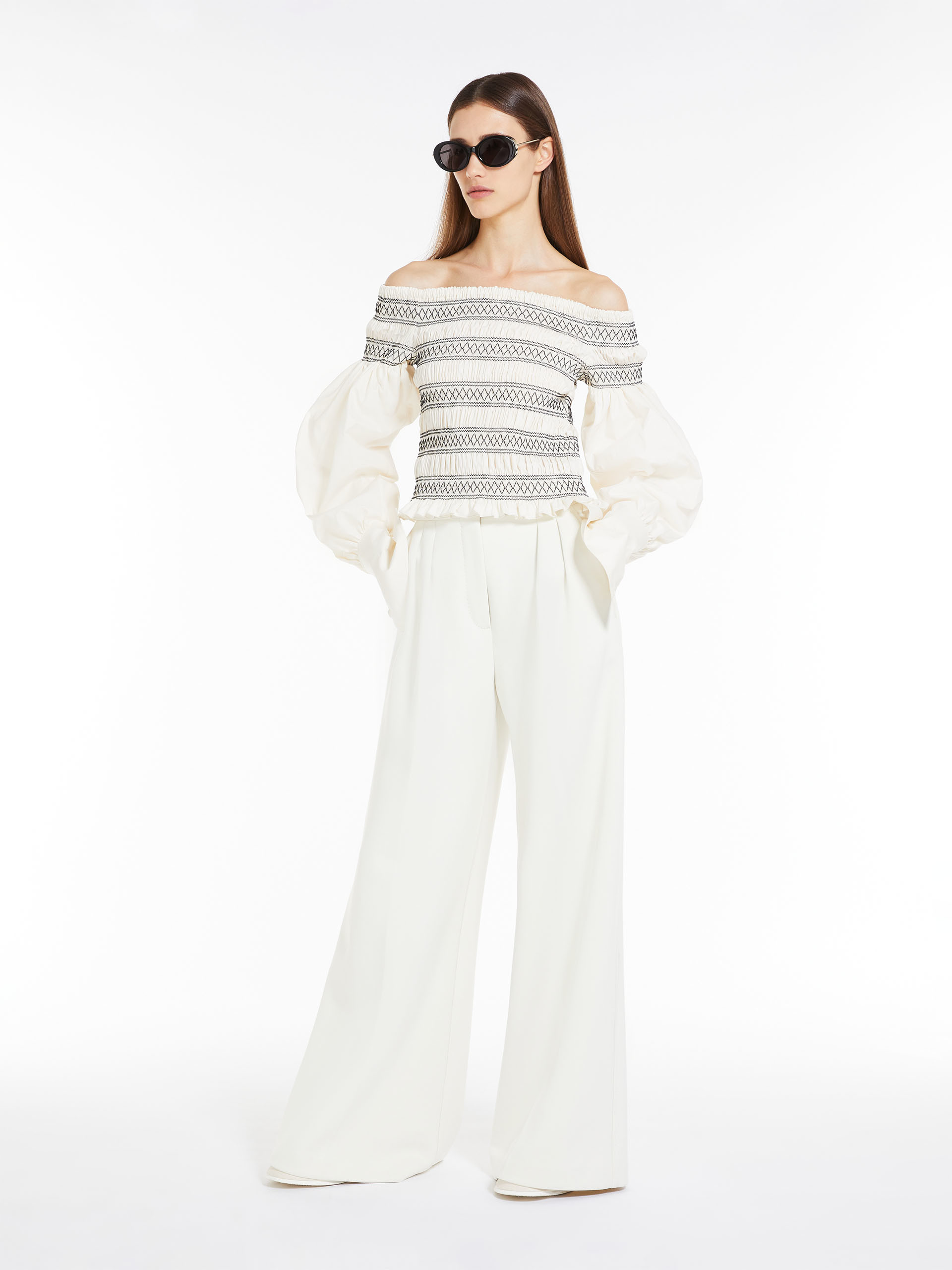 Feminine Hemdbluse aus Baumwolle, creme | 
