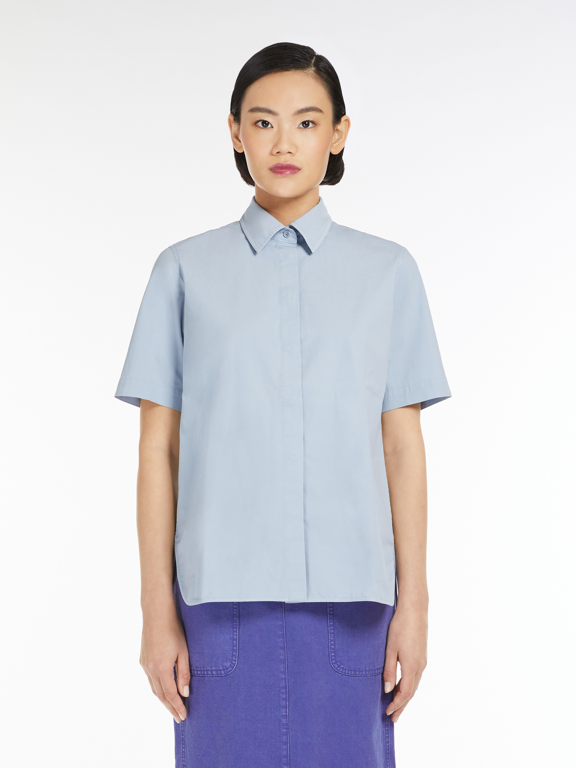 Cotton canvas shirt, light blue | 