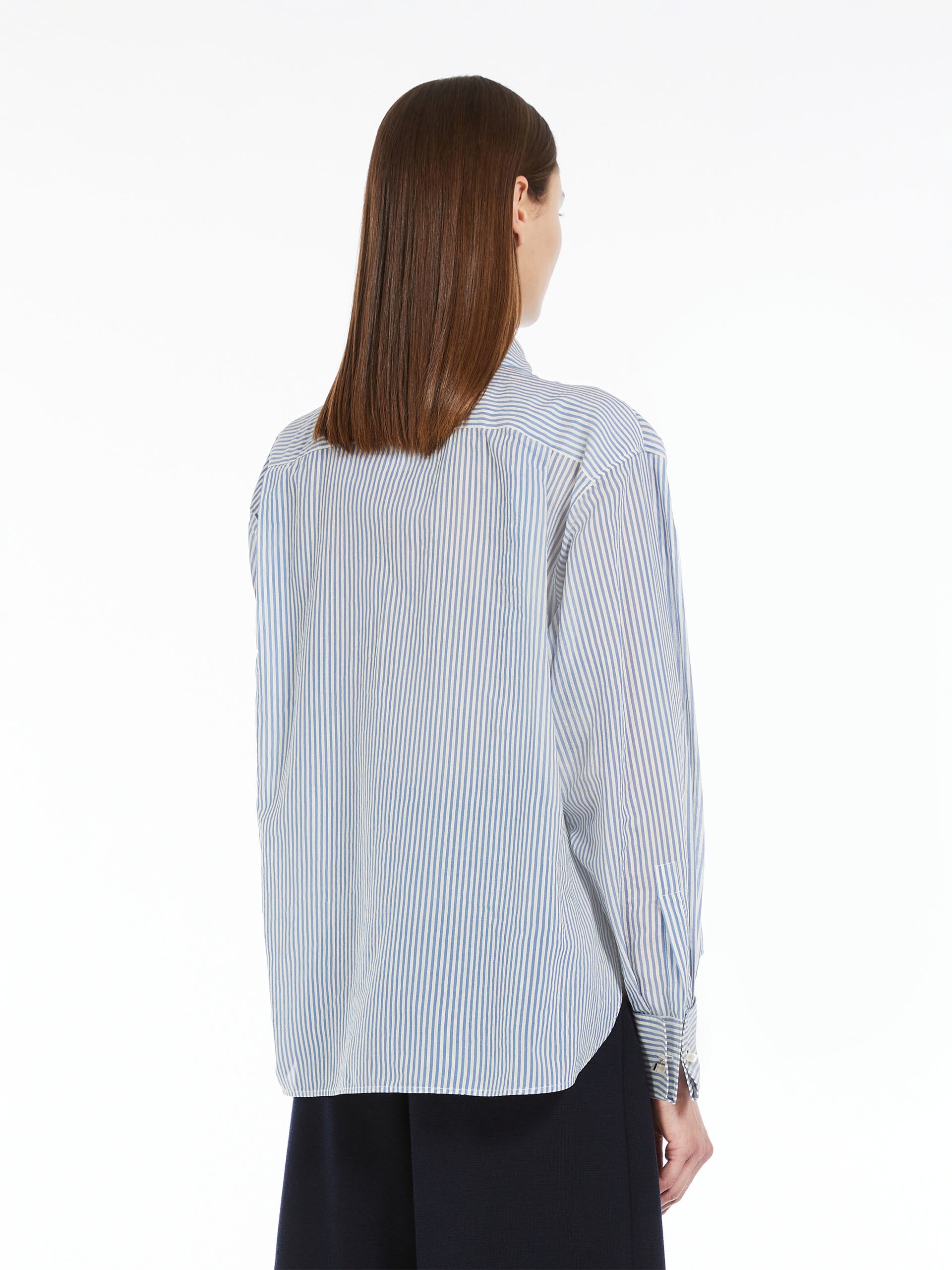 Masculine-style organza shirt, avio | 