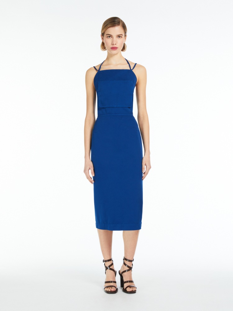 Canvas workwear dress, cornflower blue "TEMIDE" Max Mara