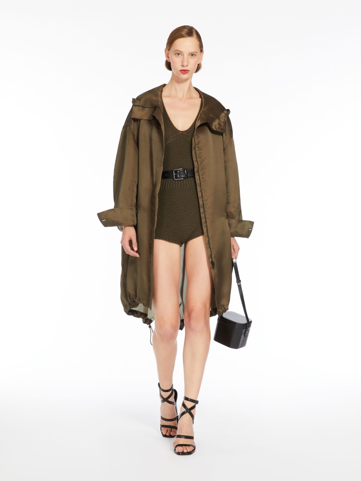 Max Mara Bodycon Knit Jumpsuit In Olive Green