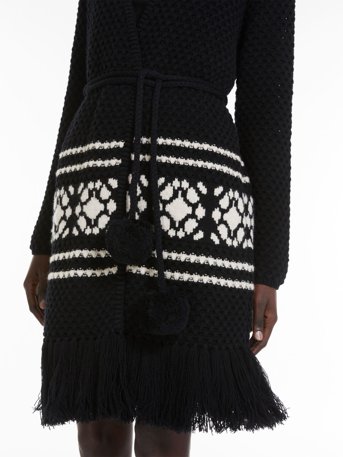 Wool and cashmere cardigan, black | 
