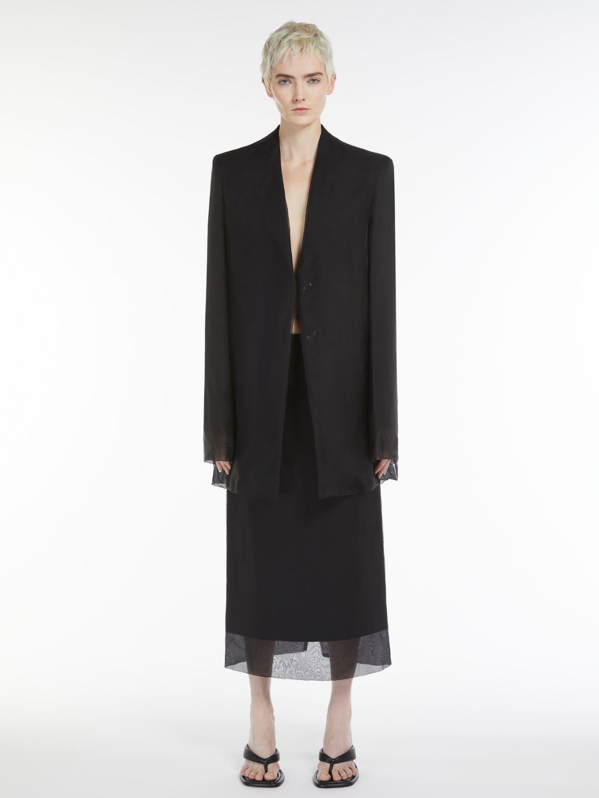 Max Mara Double-layered Skirt In Black