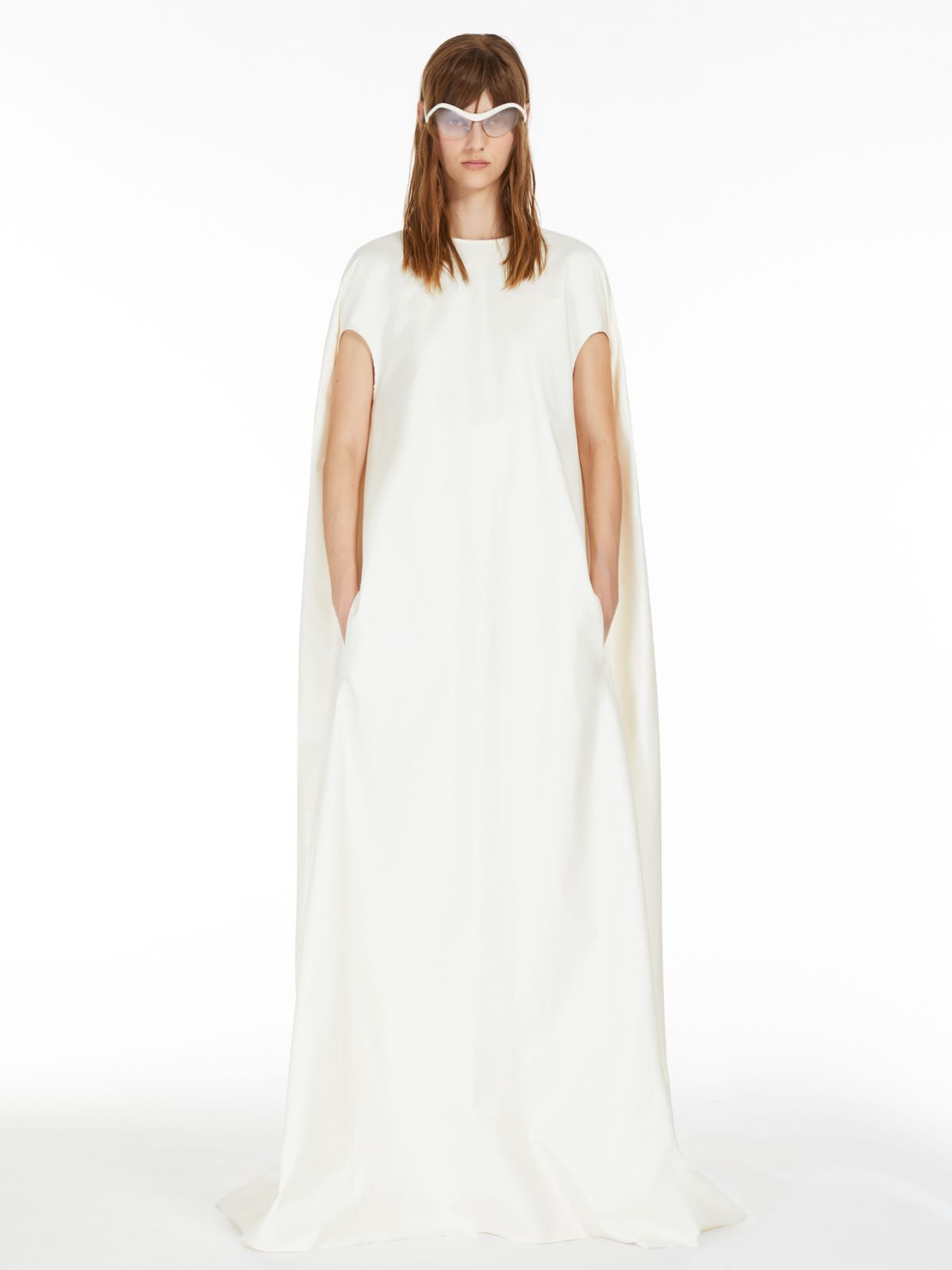 Max Mara Long Sleeveless Dress In Milk
