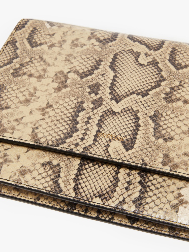 Envelope Bag in mittlerer Größe mit Python-Print, natural | 