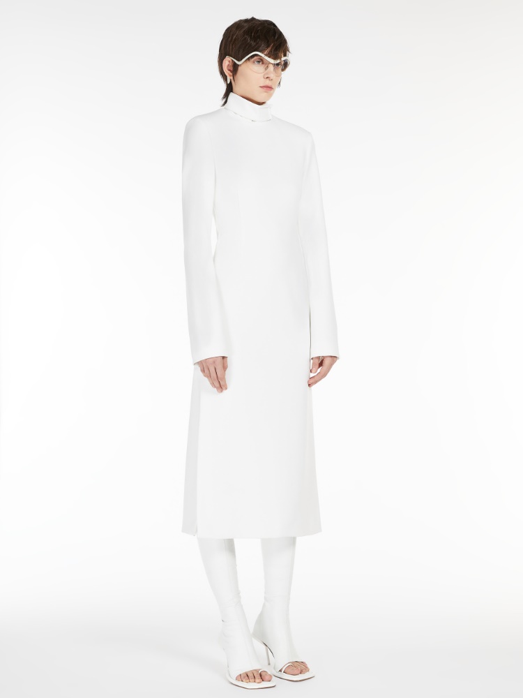 Scuba jersey dress, optical white "VETRO" Max Mara