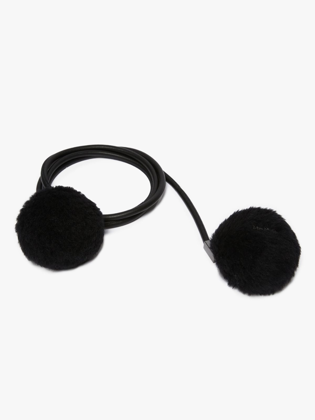 Shop Max Mara Tubular Belt With Pom-pom In Black