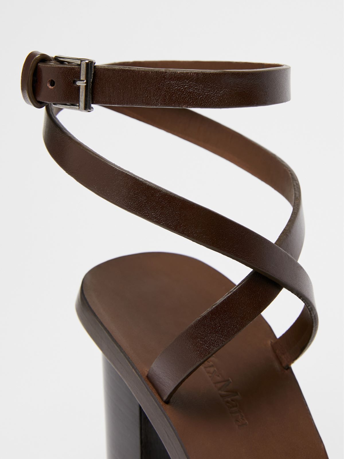 Smooth leather sandals, dark bown |  