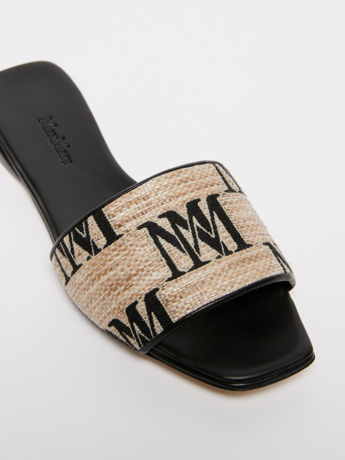 Jacquard raffia-effect fabric sandals, clay | 