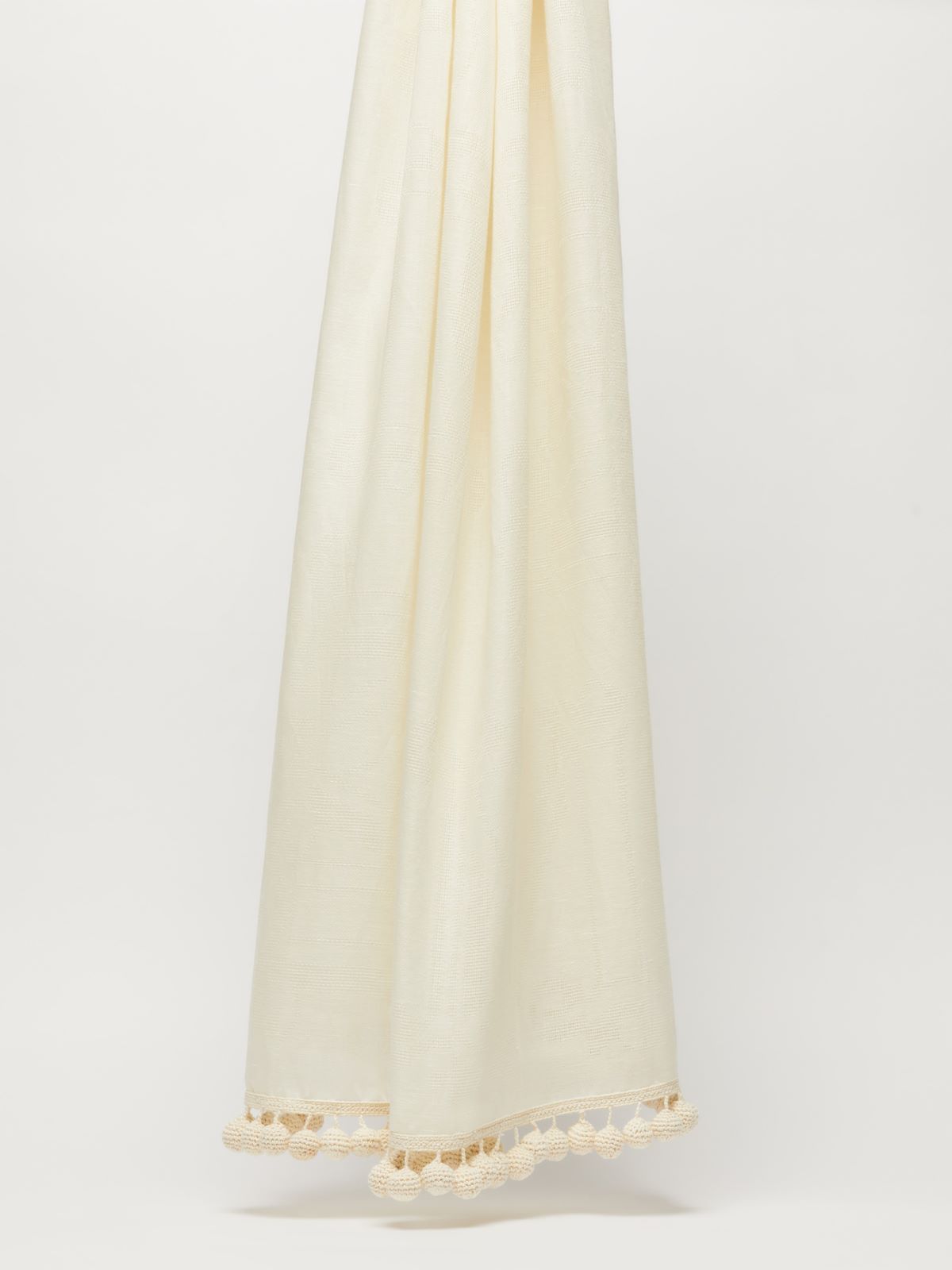 Max Mara Jacquard Fabric Stole In White