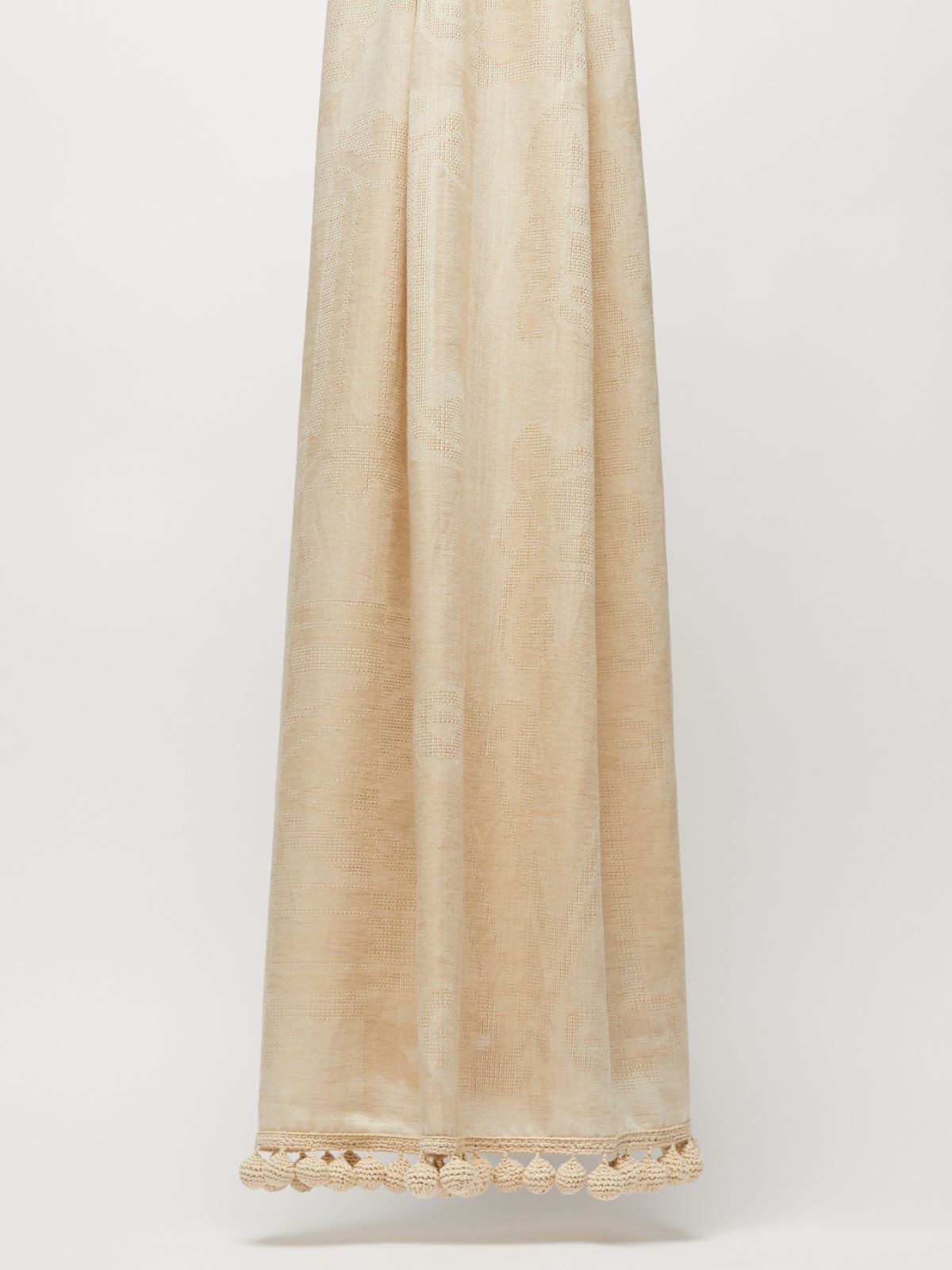 Max Mara Jacquard Fabric Stole In Clay