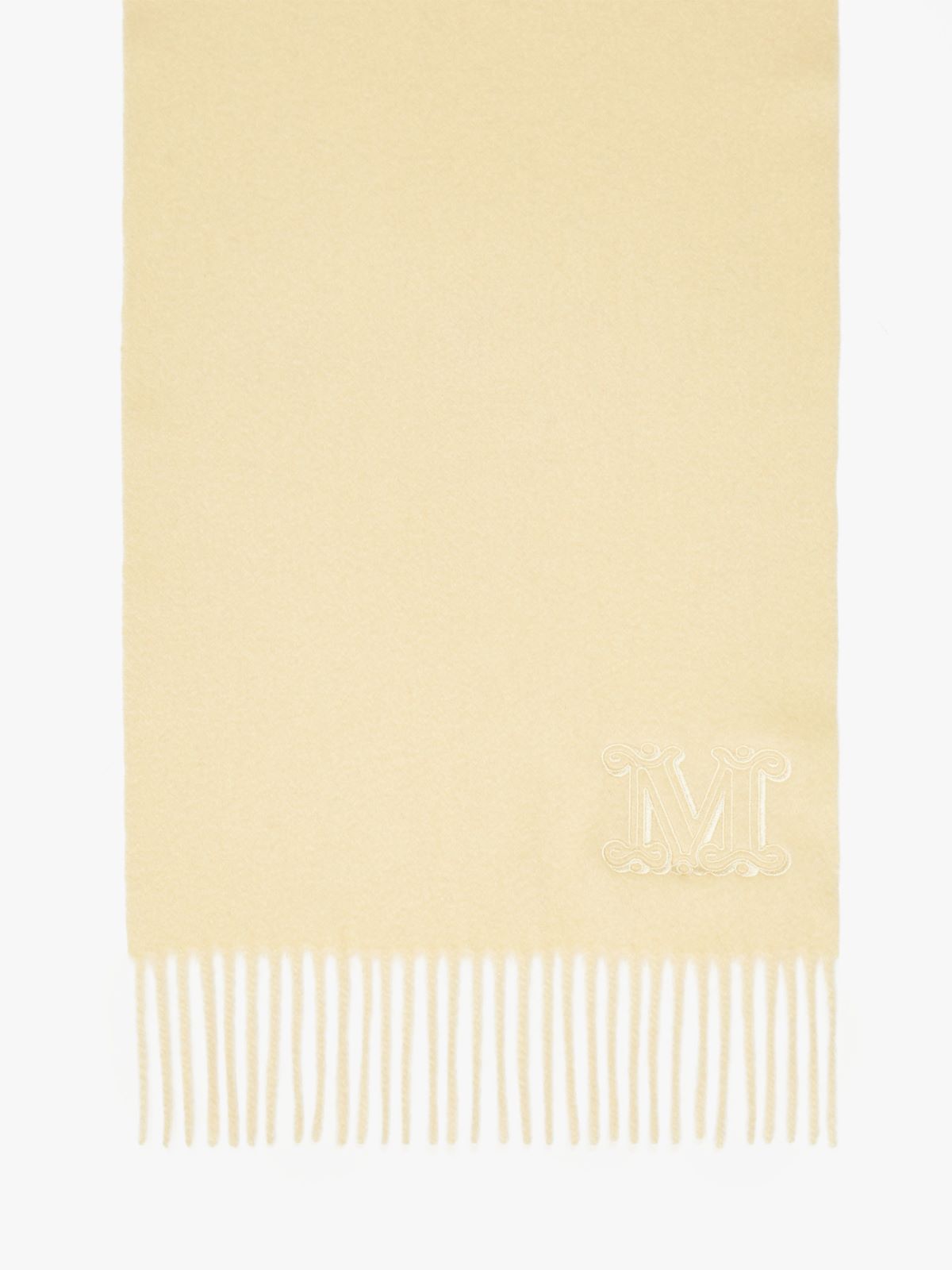 Max Mara Cashmere Stole With Embroidery In Pale Yellow