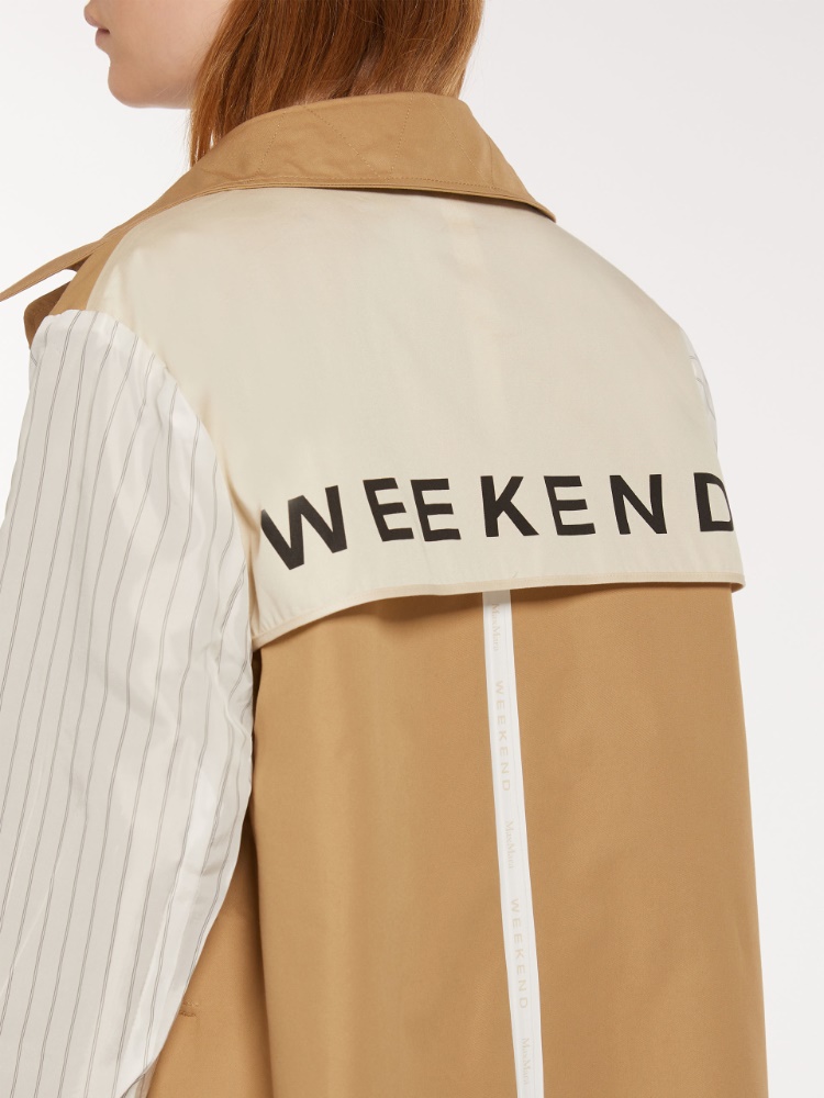 Einreihiger Trenchcoat aus wasserabweisendem Gabardine, beige  