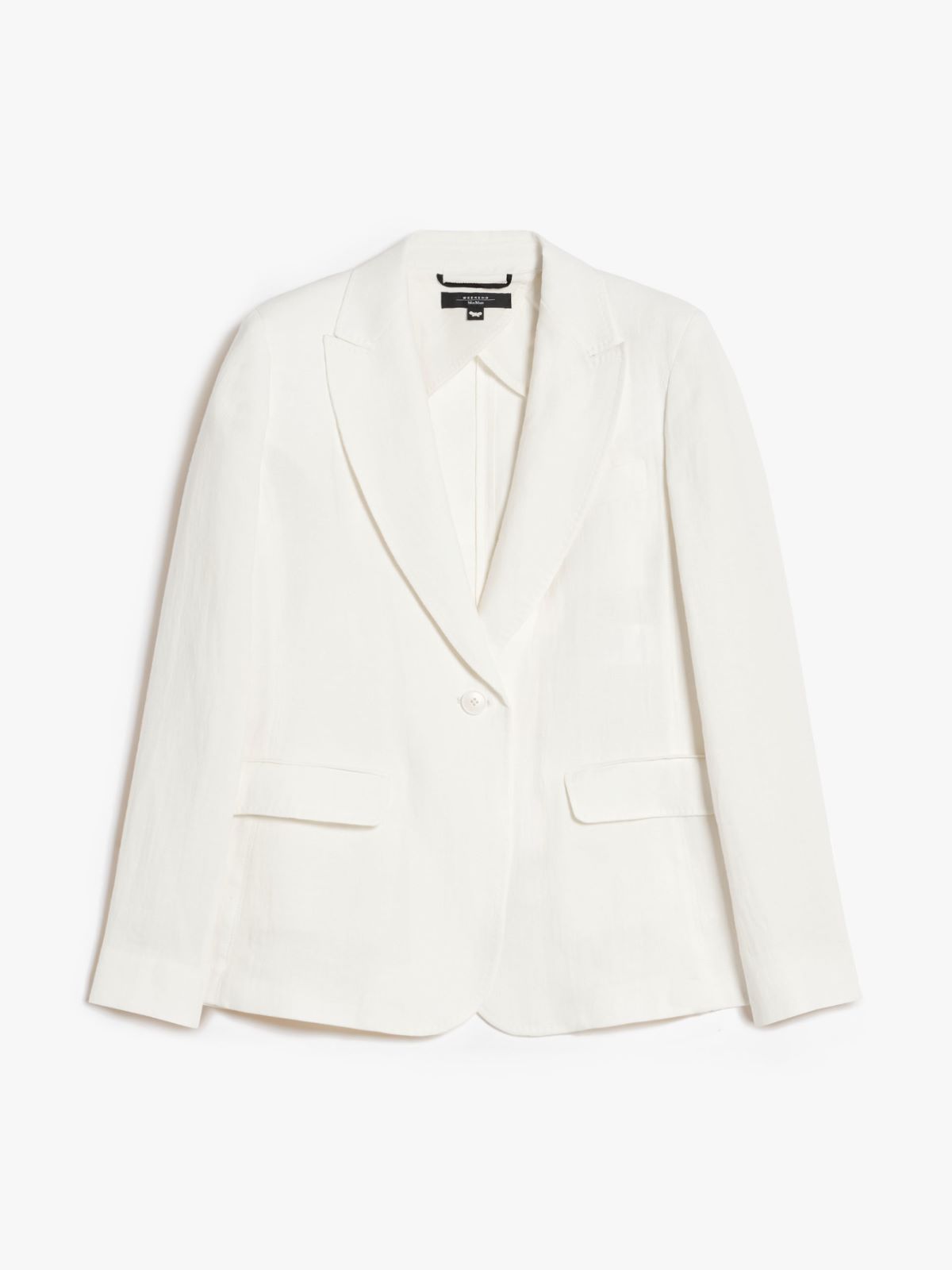 Cotton and linen basketweave jacket, beige | 