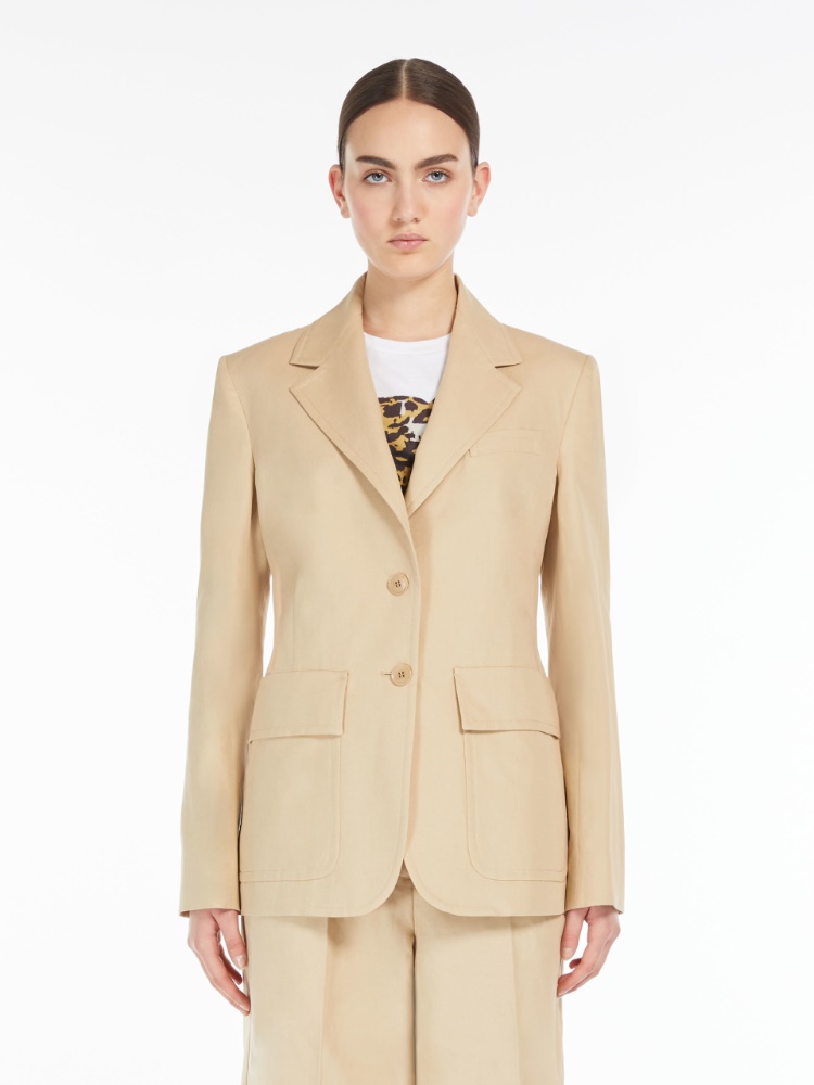 Blazer aus Leinenmischgewebe, khaki |  