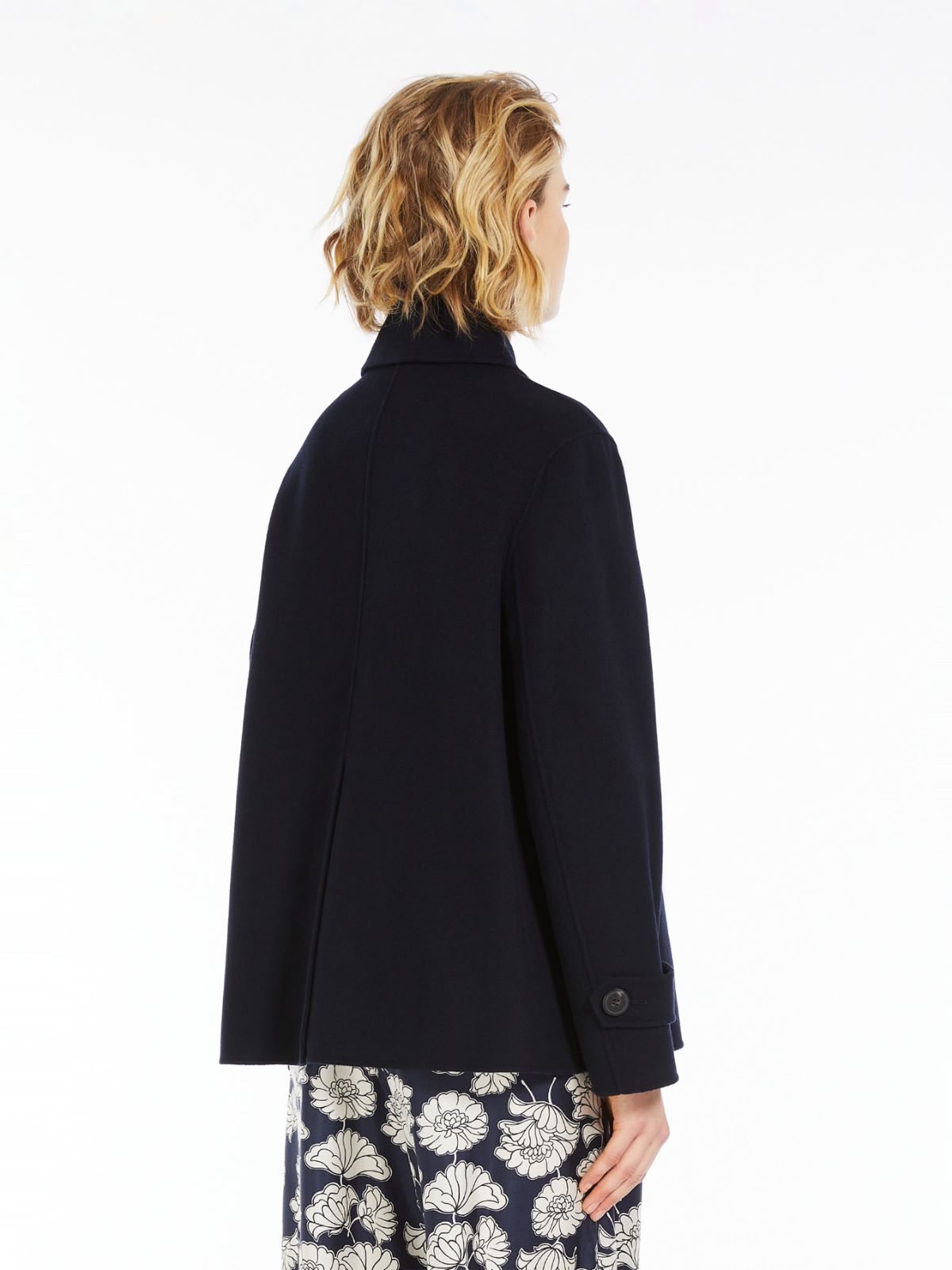 Double-breasted wool pea coat, navy | 