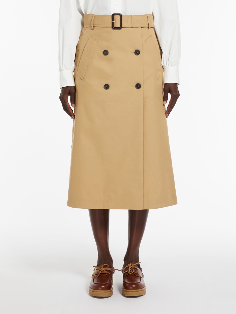Wickelrock aus Gabardine, beige | 