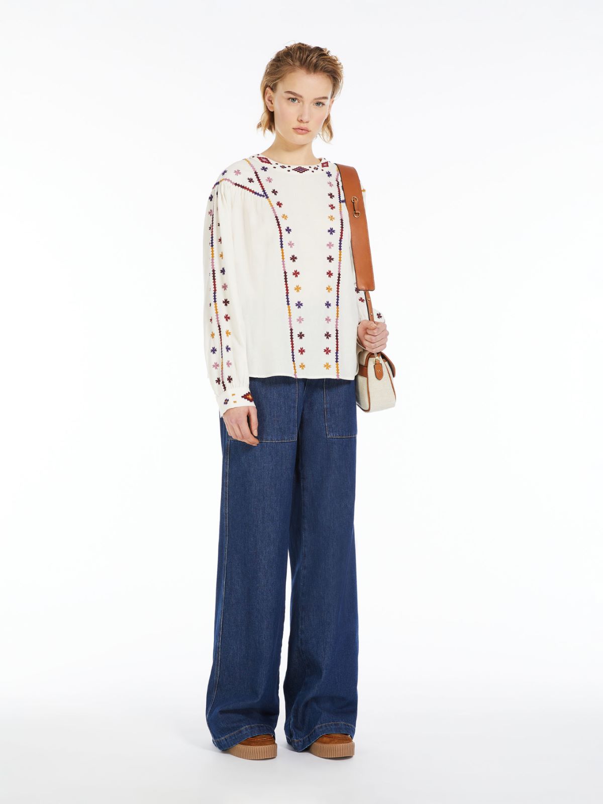 Max Mara Cotton Sable Blouse In Ivory