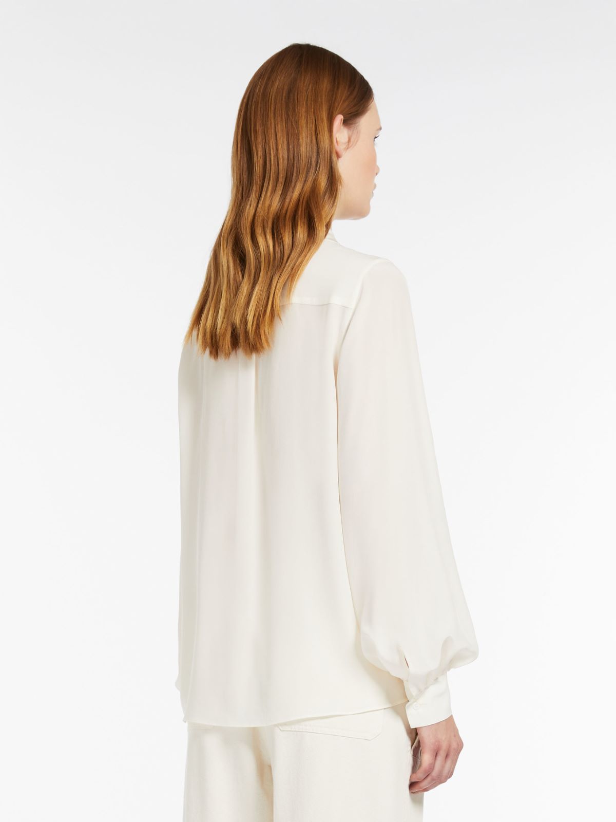 Silk crepe de chine shirt, white | 